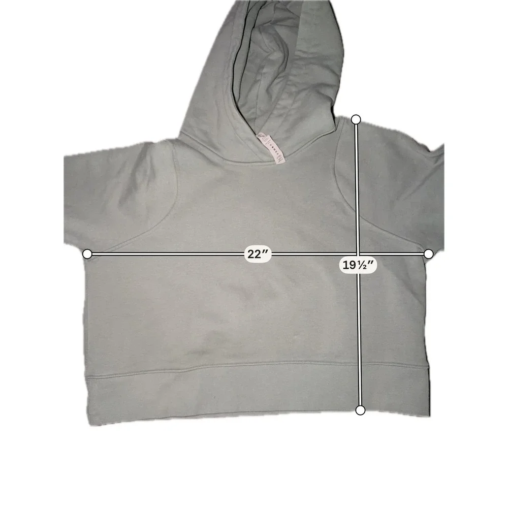 Lululemon Scuba Oversized Pullover Hoodie Sage Green Cropped Sweatshirt 10 A4